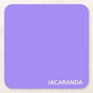 Jacaranda purple colour name square paper coaster