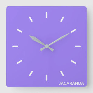 Jacaranda purple colour name square wall clock