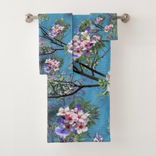 Jacaranda Spring Blooms Repeat Patterns Bath Towel Set