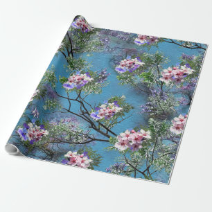 Jacaranda Spring Blooms Repeat Patterns Wrapping Paper
