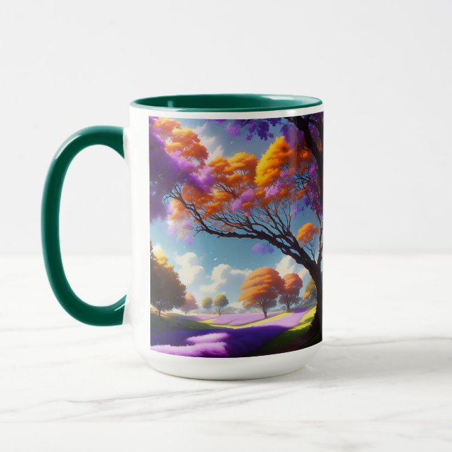 Jacaranda Tree And Lavender Fields, Coffee Mug (Left)
