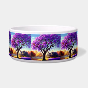 Jacaranda Tree Farm House, Ceramic Pet Bowl