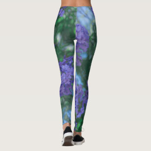 Jacaranda Tree Flowers Pastel Colors Leggings