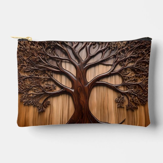 Jacaranda Tree: Nature's Artistry in Wood, Accessory Pouch (Front)