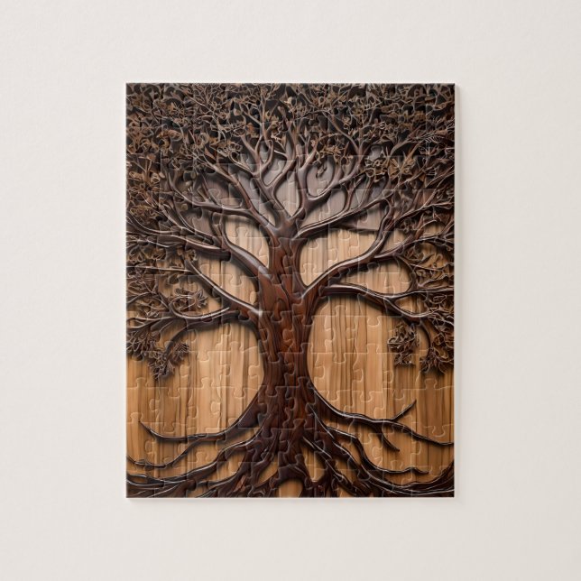 Jacaranda Tree: Nature's Artistry in Wood, Jigsaw Puzzle (Vertical)