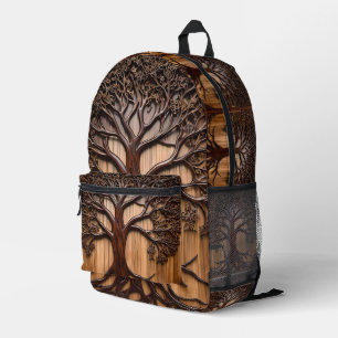 Jacaranda Tree: Nature's Artistry in Wood, Printed Backpack