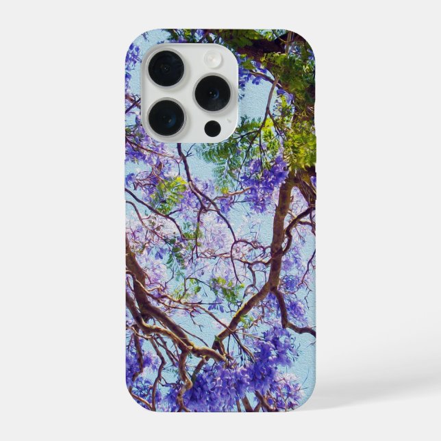 Jacaranda Tree Oil Paint, iPhone Case (Back)