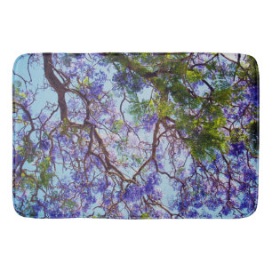 Jacaranda Tree Oil Paint, Memory Foam Bathmat