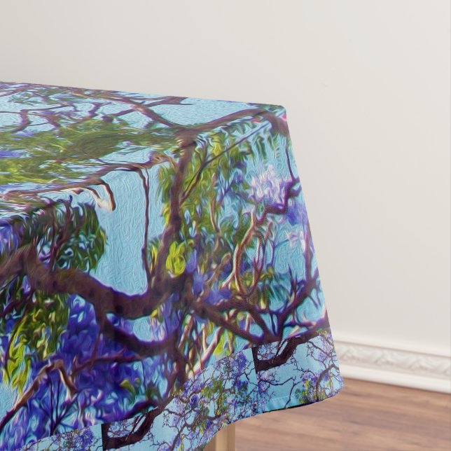 Jacaranda Tree Oil Paint, Tablecloth (In Situ)