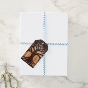 Jacaranda Tree Wood Carving, Gift Tags