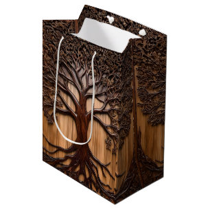 Jacaranda Tree Wood Carving, Medium Gift Bag