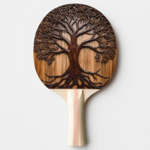 Jacaranda Tree Wood Carving, Ping Pong Paddle