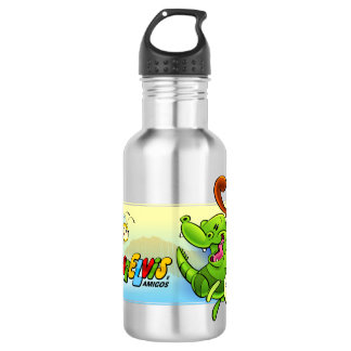Jacarelvis and friends water bottle