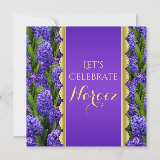 Jacinthes heureuses nobles de Norooz - invitation (Devant)