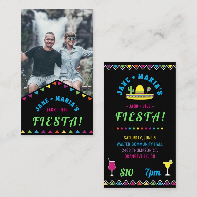 Jack and Jill Fiesta Themed Tickets (Front/Back)