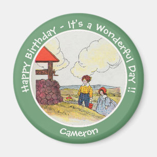 Jack and Jill Mother Goose Birthday Party Items  Magnet
