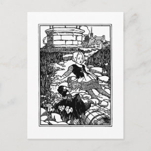 Jack and Jill Vintage Nursery Rhyme Postcard