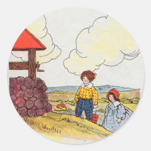 Jack and Jill went up the hill Classic Round Sticker