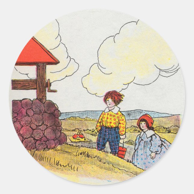 Jack and Jill went up the hill Classic Round Sticker (Front)