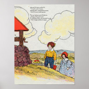 Jack and Jill went up the hill Nursery Rhyme Poster