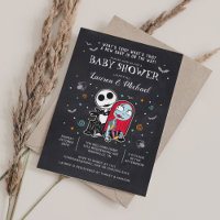Jack and Sally Chalkboard Baby Shower Invitation
