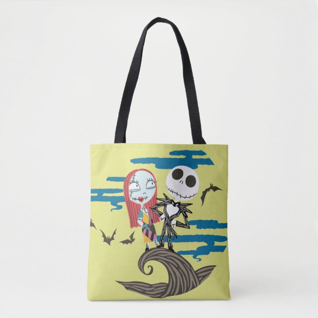 Jack and Sally | Cute Moon Tote Bag (Front)