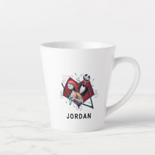 Jack and Sally in Heart Latte Mug
