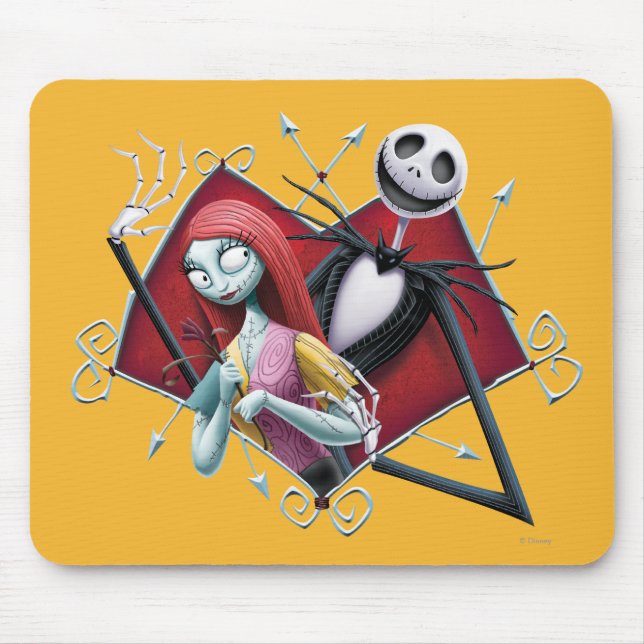 Jack and Sally in Heart Mouse Pad (Front)