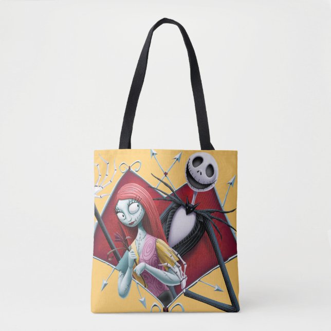 Jack and Sally in Heart Tote Bag (Front)
