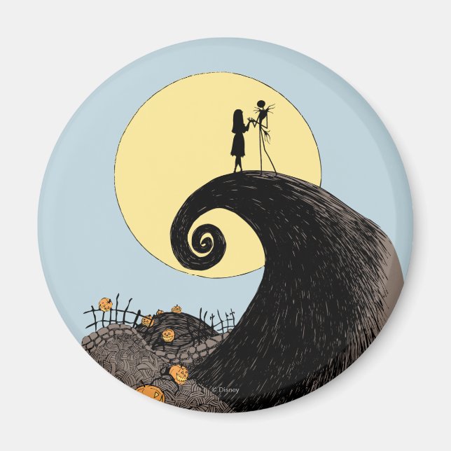 Jack and Sally | Moon Silhouette Magnet (Front)