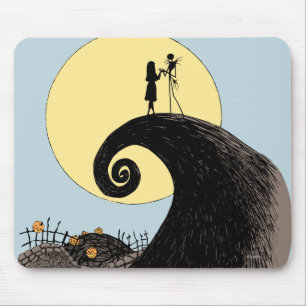 Jack and Sally   Moon Silhouette Mouse Pad