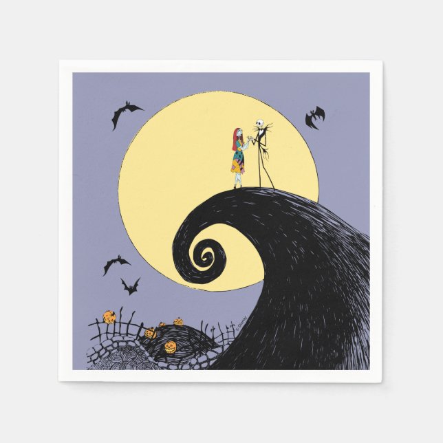 Jack and Sally | Moon Silhouette Napkin (Front)