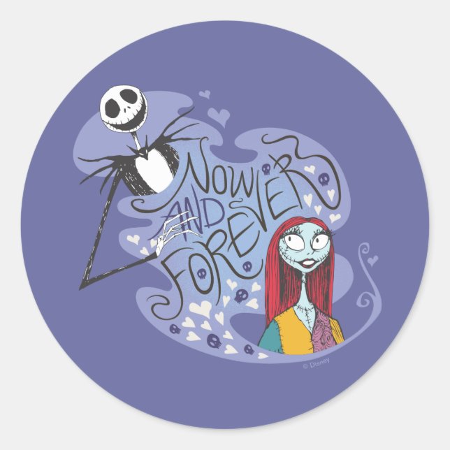 Jack and Sally - Now and Forever Classic Round Sticker (Front)