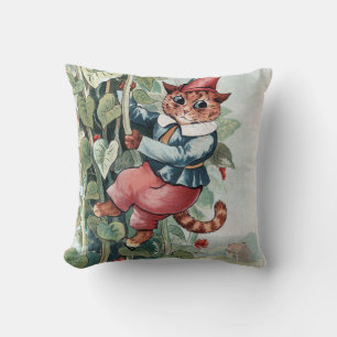 Jack and the Beanstalk, Louis Wain Throw Pillow