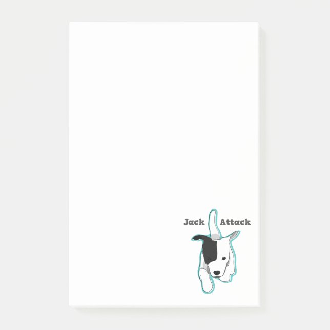"Jack Attack" Jack Russell Terrier Postit Notes (Front)