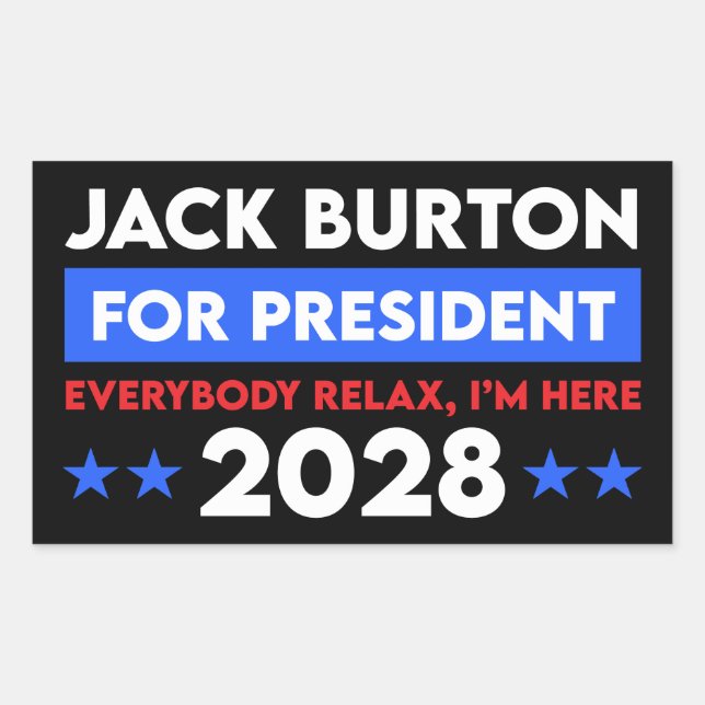 Jack Burton For President 2028 Sticker (Front)