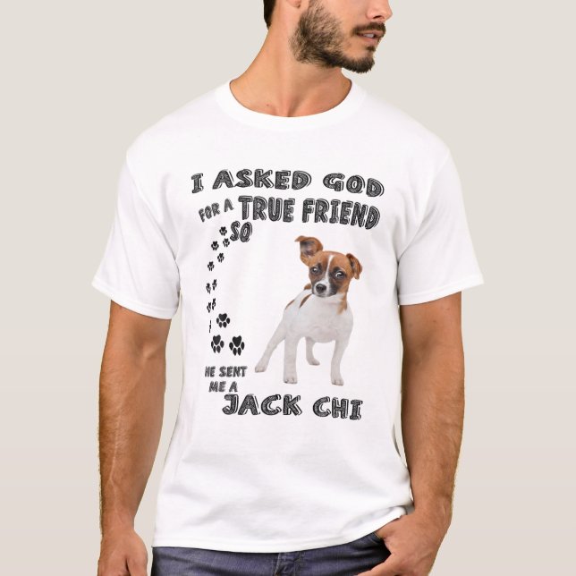 Jack Chi Quote Mom, Jackhuahua Dad Art, Cute Jacka T-Shirt (Front)