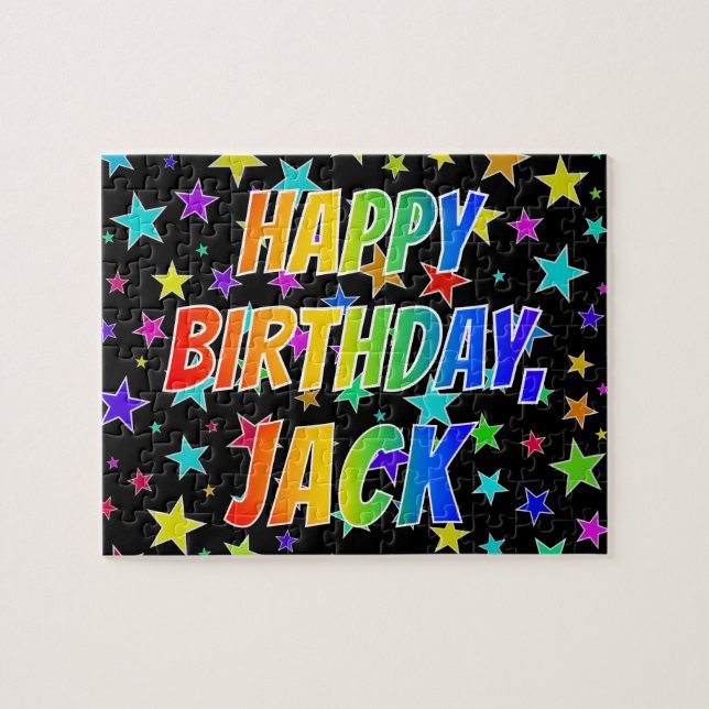 "JACK" First Name, Fun "HAPPY BIRTHDAY" Jigsaw Puzzle (Horizontal)