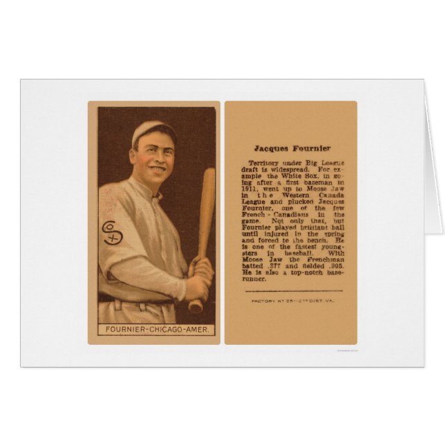 Jack Fournier White Sox Baseball 1912 (Front Horizontal)
