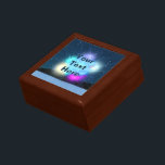 Jack Frost Gift Box<br><div class="desc">A multi-coloured random fractal which resembles Jack Frost ice patterns on a window pane; superimposed on a wintry, night background. The glowing blobs of colour, elements of the original fractal image, are a nice plus. Customize by adding your own text. Those patterns on your windows during winter appear as water...</div>