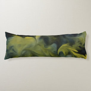 Jack Frost In Blue Grey and Yellow Abstract Art Body Pillow