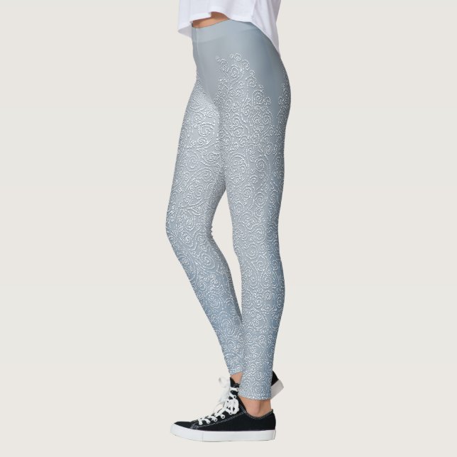 Jack Frost Leggings Christmas Lace Print Pants (Left)