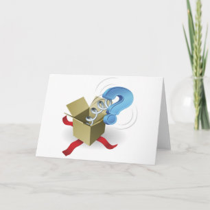 Jack in the box question mark concept card