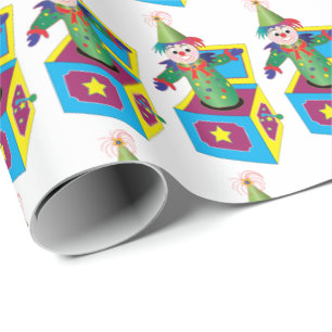 Jack in the Box Wrapping Paper for Kids, Colourful