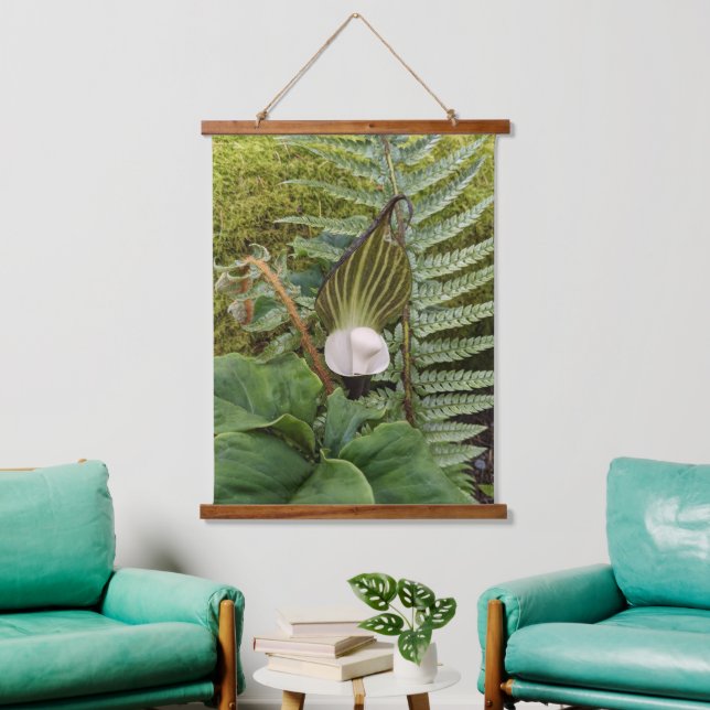 Jack-in-the-Pulpit and Woodland Plants Botanical Hanging Tapestry (Living Room)