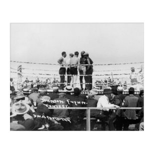 Jack Johnson vs. Fireman Jim Flynn Boxing: 1912 Acrylic Print