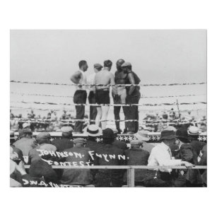 Jack Johnson vs. Fireman Jim Flynn Boxing: 1912 Faux Canvas Print