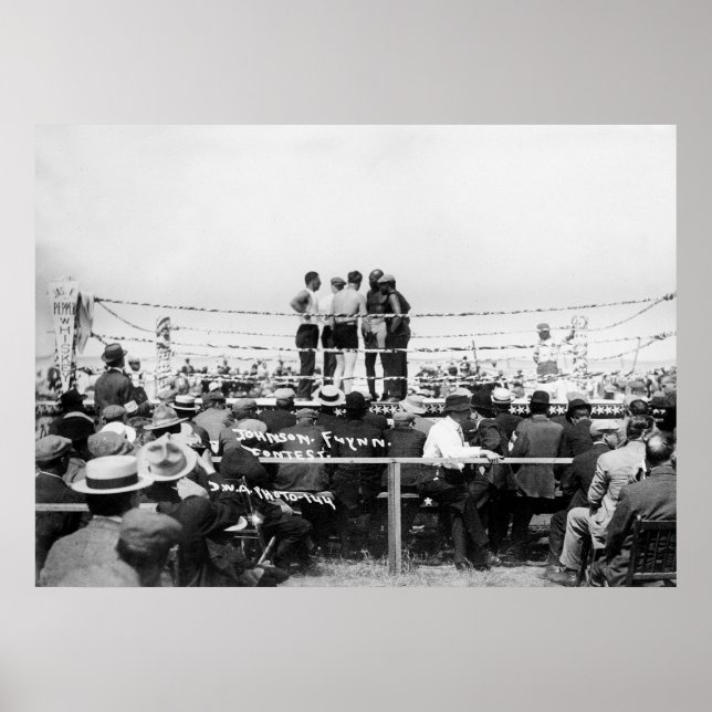 Jack Johnson vs. Fireman Jim Flynn Boxing: 1912 Poster (Front)