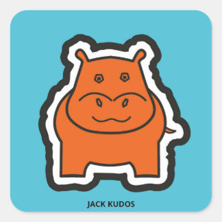 Jack Kudos Blue Square Sticker