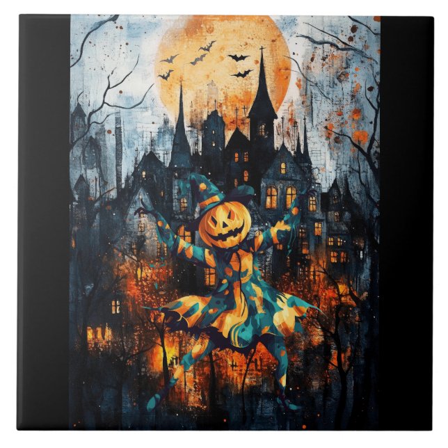 JACK LANTERN CAN'T WAIT FOR HALLOWEEN TILE (Front)